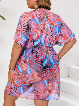 KissICON Chic Curve Printed Mesh Tankini