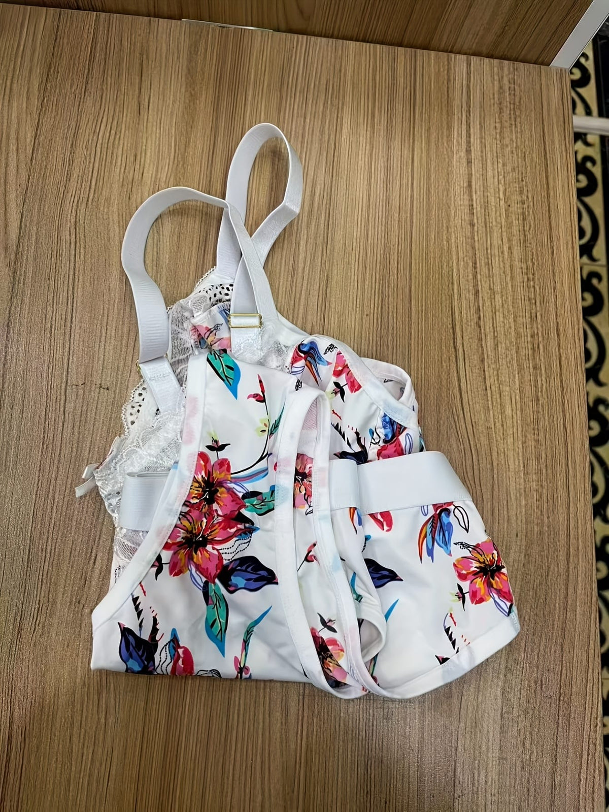 KissICON Chic Curve Printed Ruffle Lingerie