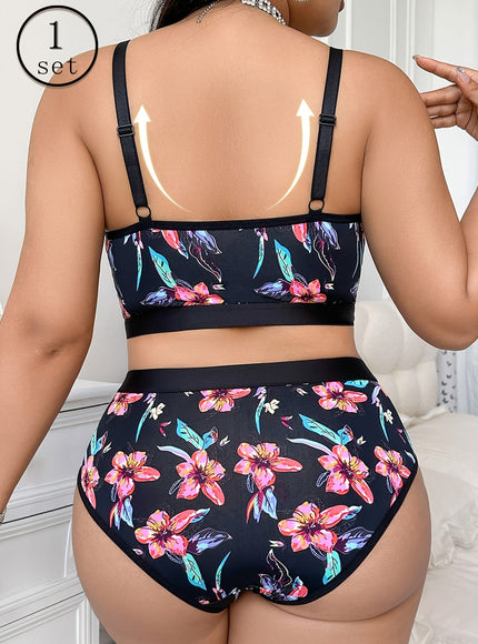 KissICON Chic Curve Printed Ruffle Lingerie