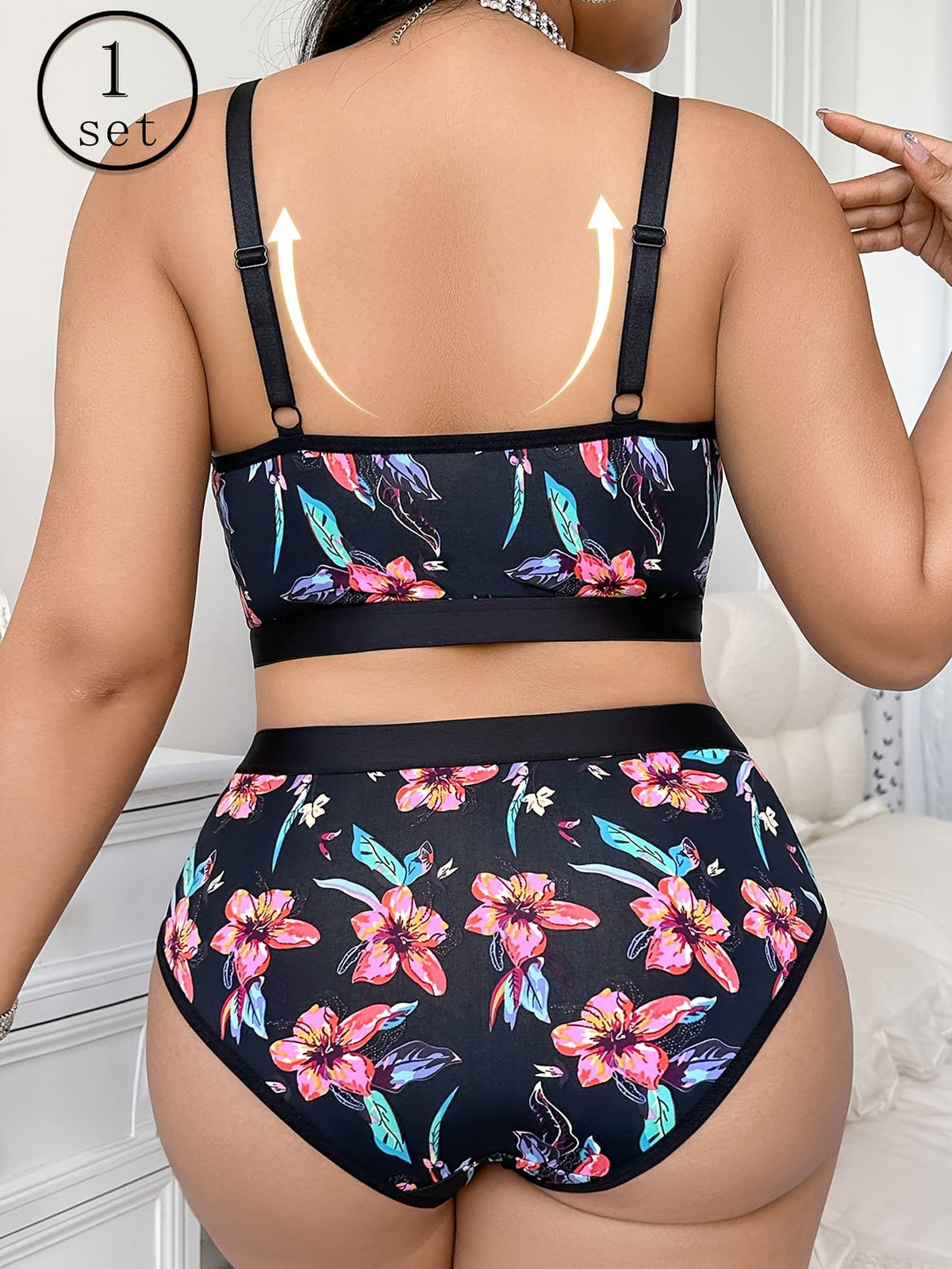 KissICON Chic Curve Printed Ruffle Lingerie