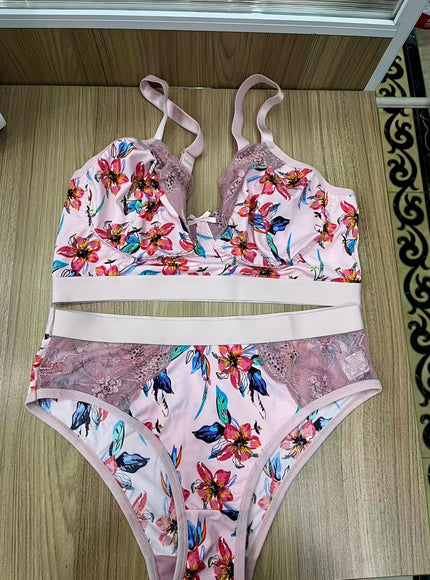 KissICON Chic Curve Printed Ruffle Lingerie