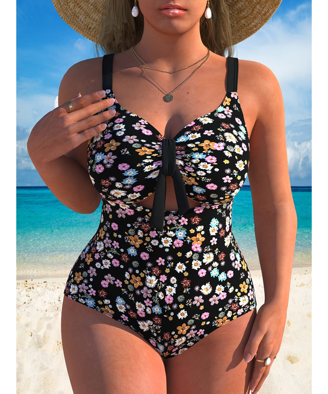 KissICON Chic Floral Curve Onepiece Swimsuit