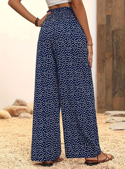 jkthpu-45 Chic Floral WideLeg Pants Loose Fit AllSeason Comfort