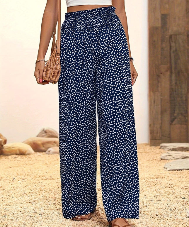 jkthpu-45 Chic Floral WideLeg Pants Loose Fit AllSeason Comfort