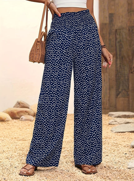 jkthpu-45 Chic Floral WideLeg Pants Loose Fit AllSeason Comfort