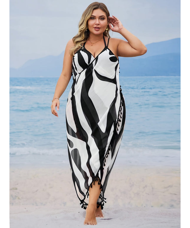 KissICON Chic Fringe Beach Coverup – Flowy Wrap Curve
