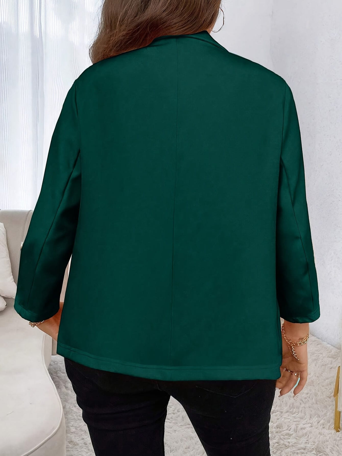 KissICON Chic Green Curve Blazer – Elegant To