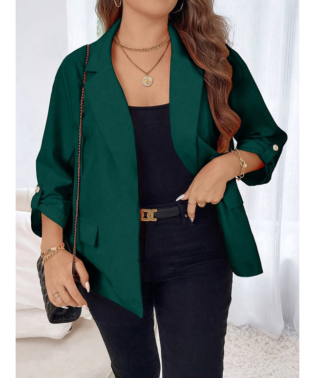 KissICON Chic Green Curve Blazer – Elegant To