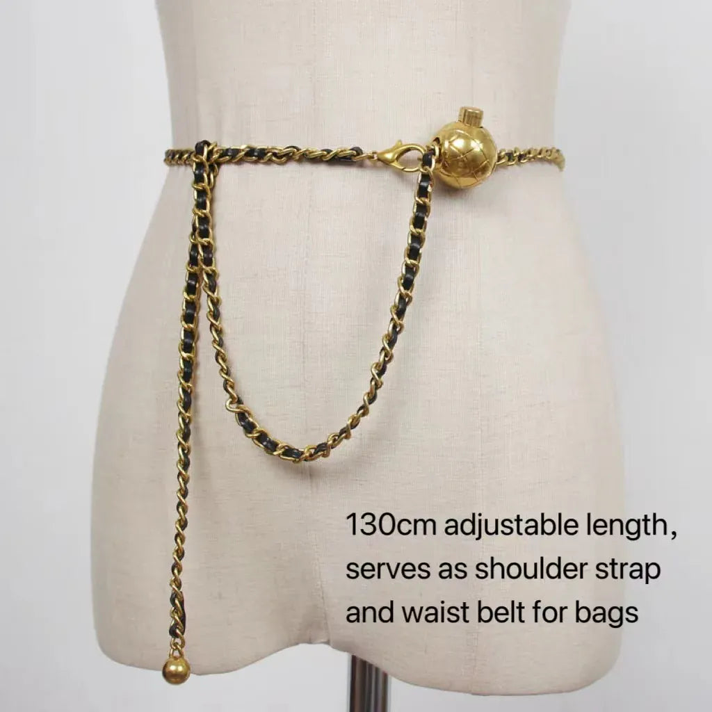 KissICON Chic Leather Chain Waist Crossbody – Shoulder Belt