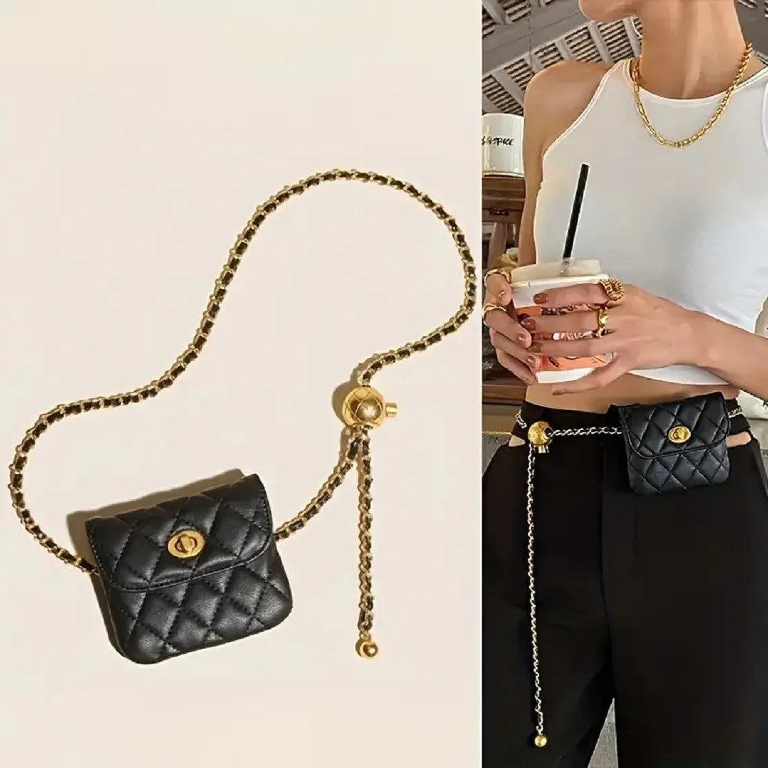 KissICON Chic Leather Chain Waist Crossbody – Shoulder Belt