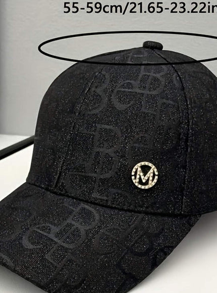 jkthpu-45 Chic Monogram Fedora Baseball Cap Lightweight Adjustable Stylish