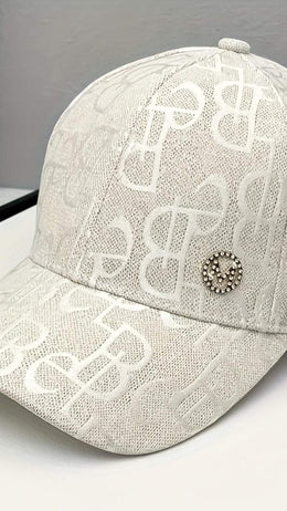 jkthpu-45 Chic Monogram Fedora Baseball Cap Lightweight Adjustable Stylish
