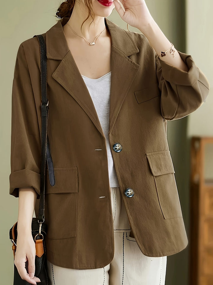 Chic Oversized Curve Blazer – Springautumn