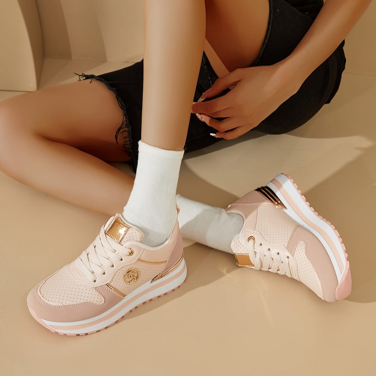 jkthpu-45 Chic Platform Sneakers Comfort Height Durability Grip