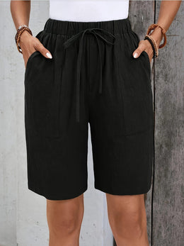 jkthpu-45 Chic Plus Size Drawstring Shorts Versatile Vacation  Everyday Style
