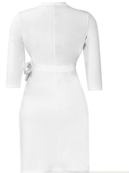 jkthpu-45 Chic Plus Size Fashion Strap Waist Compression Dress