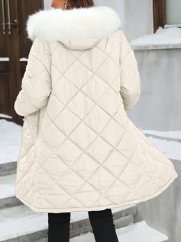 jkthpu-45 Chic Plus Size Hooded ZipUp FallWinter Elegant Jacket