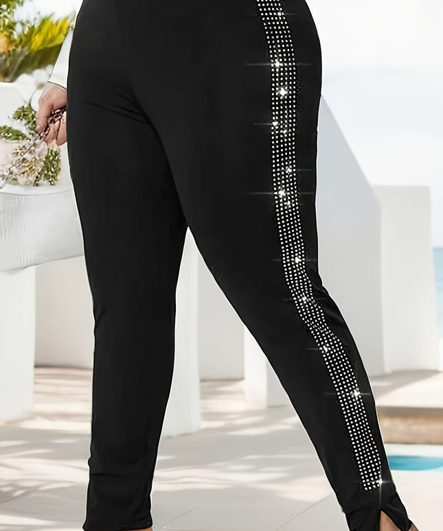 jkthpu-45 Chic Plus Size Leggings Essential 2Piece SpringSummer Set