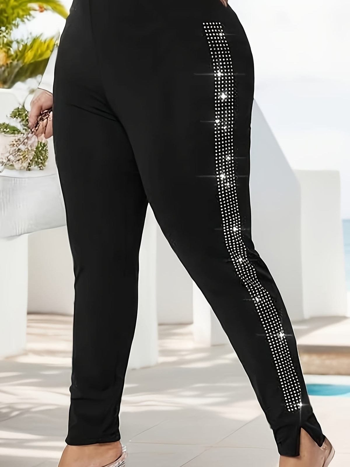 jkthpu-45 Chic Plus Size Leggings Essential 2Piece SpringSummer Set