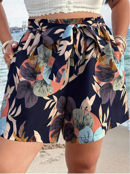 jkthpu-45 Chic Plus Size Relaxed Vacation Style Shorts