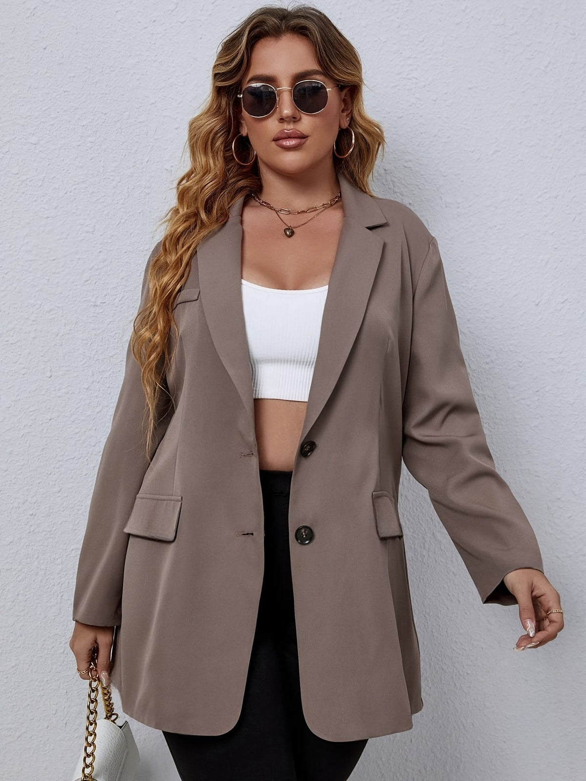 jkthpu-45 Chic Plus Size Womens Suit Jacket for Effortless Style