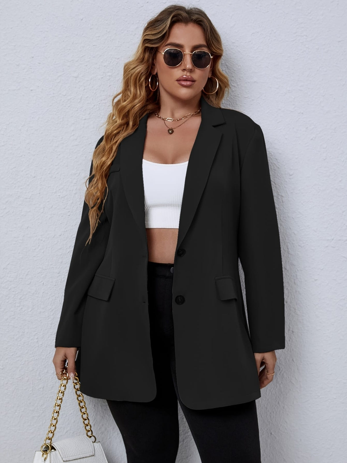jkthpu-45 Chic Plus Size Womens Suit Jacket for Effortless Style