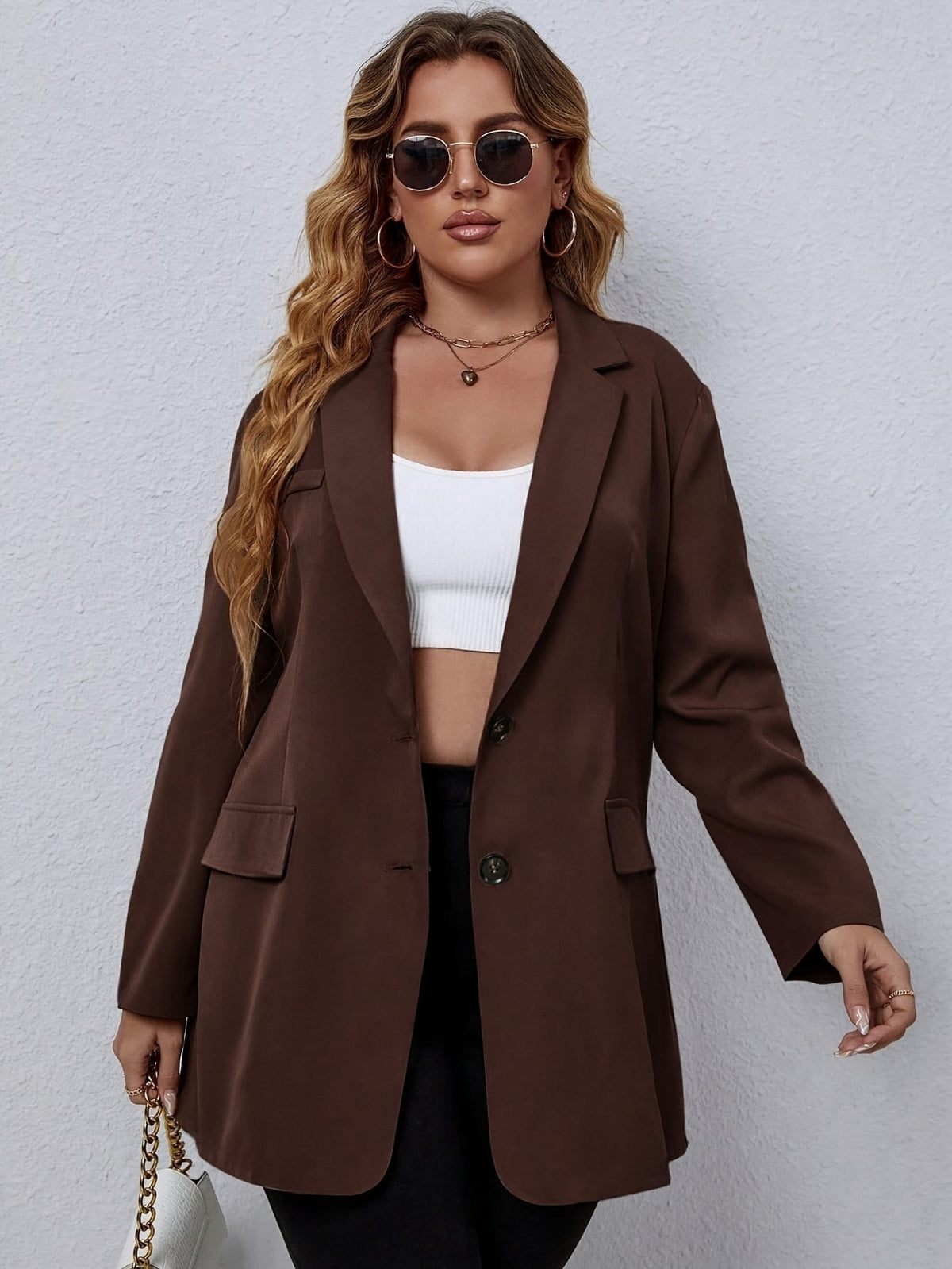 jkthpu-45 Chic Plus Size Womens Suit Jacket for Effortless Style