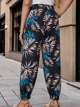 jkthpu-45 Chic PlusSize HighWaisted Tapered Lounge Pants