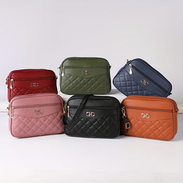 jkthpu-45 Chic Quilted Crossbody Elegant Solid Color Womens Bag