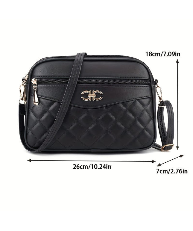 jkthpu-45 Chic Quilted Crossbody Elegant Solid Color Womens Bag
