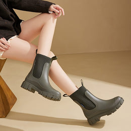 jkthpu-45 Chic SlipResistant Chelsea Rain Boots for Everyday Comfort