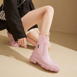jkthpu-45 Chic SlipResistant Chelsea Rain Boots for Everyday Comfort