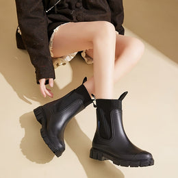 jkthpu-45 Chic SlipResistant Chelsea Rain Boots for Everyday Comfort