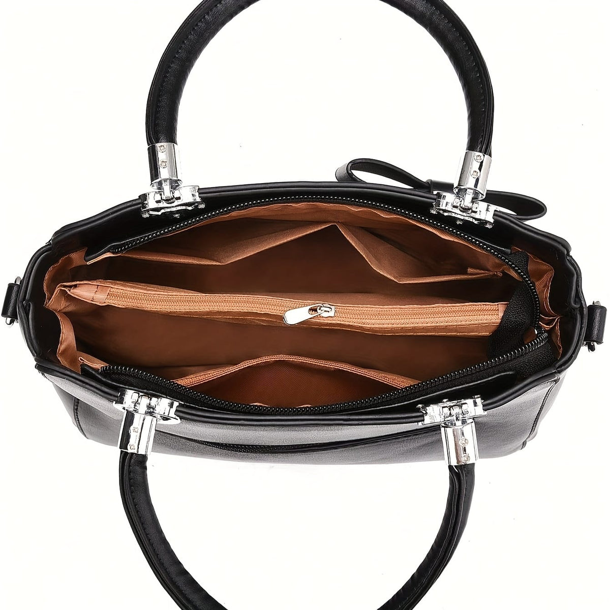 jkthpu-45 Chic Solid Bow Tote Versatile Everyday Elegance