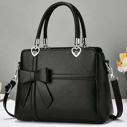 jkthpu-45 Chic Solid Bow Tote Versatile Everyday Elegance