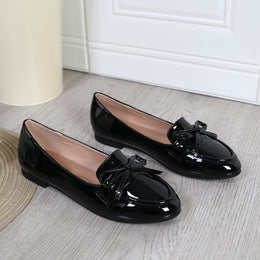 jkthpu-45 Chic Womens AllSeason Mary Jane Flats with Bow