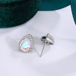 KissICON CHINA KissIcon Silver Plated Water Drop Earrings - Zircon Shine