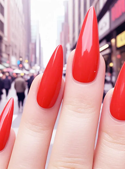 KissICON CHINA / KV156 KissIcon Red Press On Nails - Reusable Stiletto