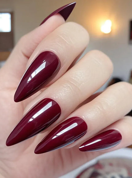 KissICON CHINA / KVP83 KissIcon Red Press On Nails - Reusable Stiletto