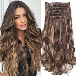 KissICON Chocolate / 22inch Kissicon Heat Resistant Clip In Hair