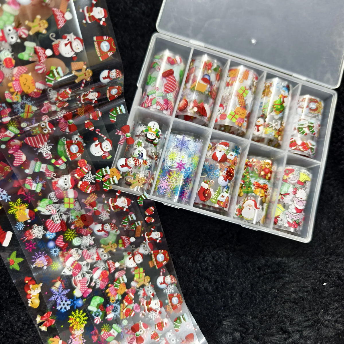 KissICON Christmas-08 10Rolls Halloween  Christmas  Easter Nail Foils Transfer Paper  Nail Art Stickers   Decal  Nails Decoration