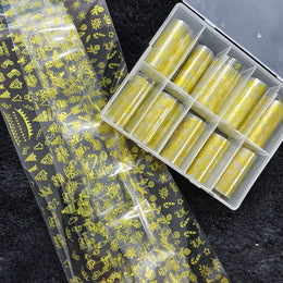 KissICON Christmas-18 10Rolls Halloween  Christmas  Easter Nail Foils Transfer Paper  Nail Art Stickers   Decal  Nails Decoration