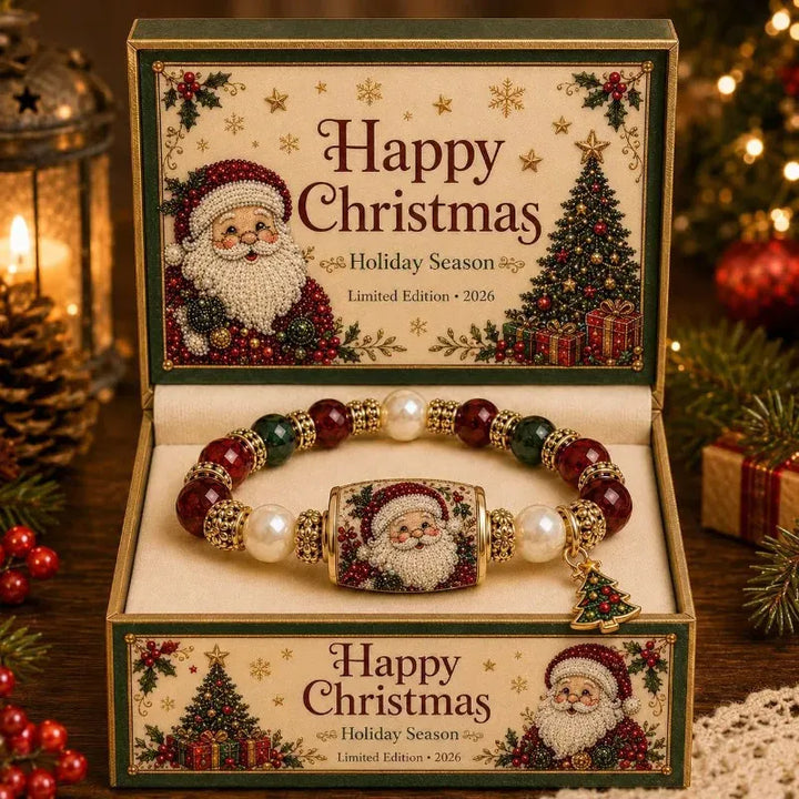 Christmas Bracelet Stretch Beaded Bracelet Christmas Tree Elk Stocking Charms Christmas New Years Gift Droshipping