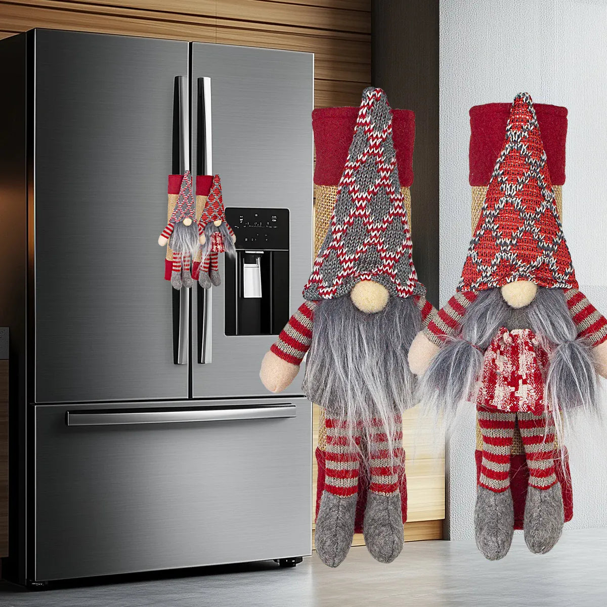 KissICON Christmas decoration,faceless old man, refrigerator, household appliances, handle, microwave oven, dishwasher, kitchen furniture