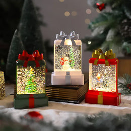 KissICON Christmas Decorations,Glowing Crystal Lights,Ornaments,New Santa Claus Night Lights,Christmas Gift Packages,Small Wind Lighs