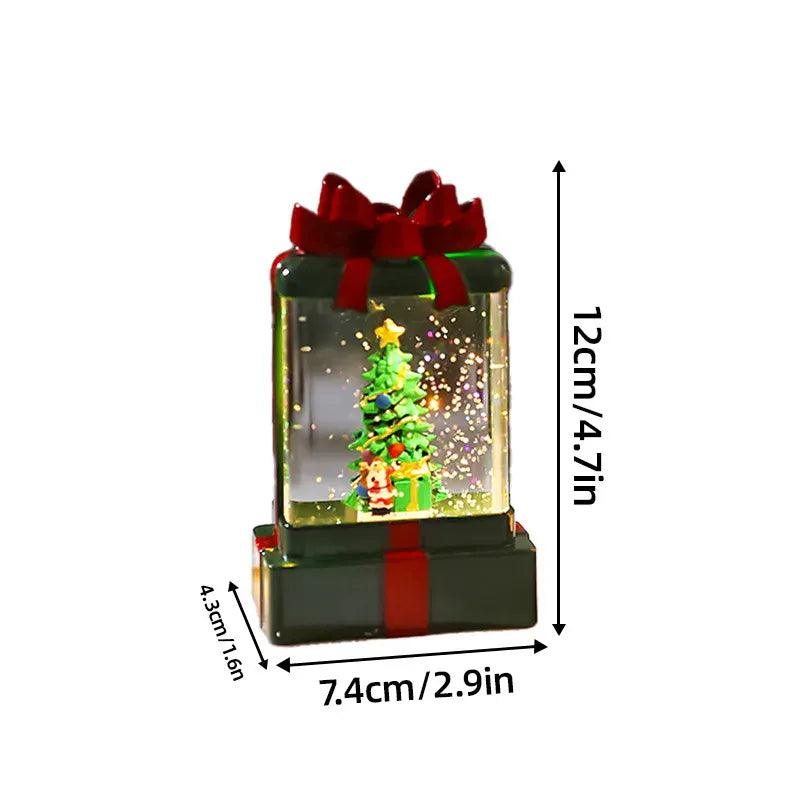 KissICON Christmas Decorations,Glowing Crystal Lights,Ornaments,New Santa Claus Night Lights,Christmas Gift Packages,Small Wind Lighs