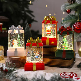 KissICON Christmas Decorations,Glowing Crystal Lights,Ornaments,New Santa Claus Night Lights,Christmas Gift Packages,Small Wind Lighs