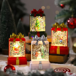 KissICON Christmas Decorations,Glowing Crystal Lights,Ornaments,New Santa Claus Night Lights,Christmas Gift Packages,Small Wind Lighs
