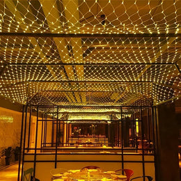 KissICON Christmas Decorations Lamp LED Fishing Net Light Outdoor Waterproof Street Tree Decoration Light Wedding Festival Mesh Light