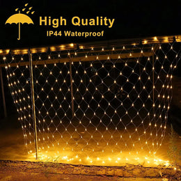 KissICON Christmas Decorations Lamp LED Fishing Net Light Outdoor Waterproof Street Tree Decoration Light Wedding Festival Mesh Light